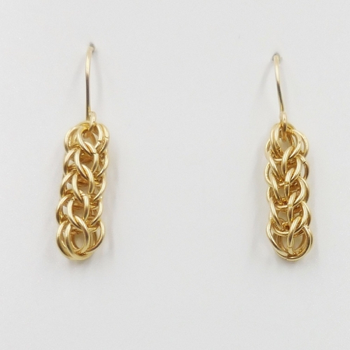 Click to view detail for DKC-1185 Earrings, Gold Filled Persian Weave $70